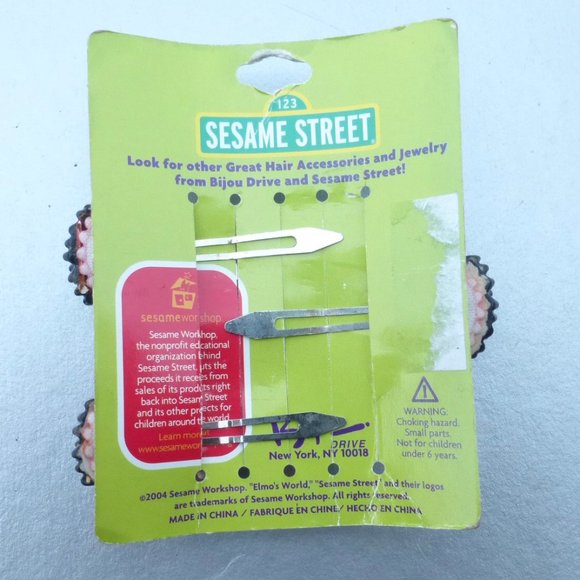 Ernie Sesame Street Hair Clips Orange Rare Fabric main image 15